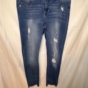 Women's Distressed Blue Jeans